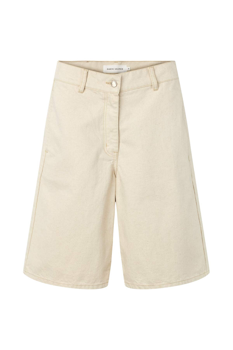 Raha - Denim ecru wide shorts I Ecru Ecru XS 4 - Rabens Saloner - DK