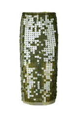 Lior - Clover sequins pencil skirt I Army Green Army Green XS 6 - Rabens Saloner - DK