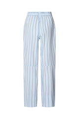Fresia - Reverse stripe military pants I Blue pyjama stripe 8 - Rabens Saloner - DK