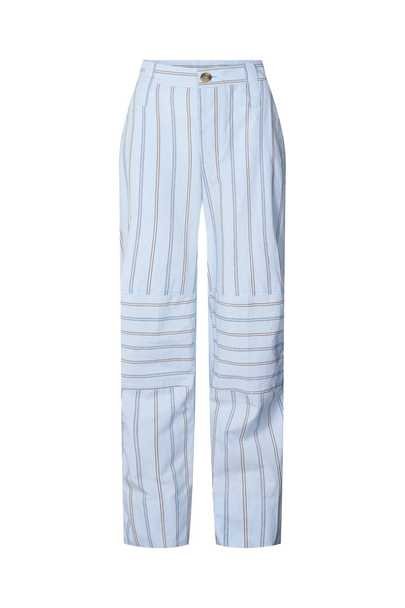 Fresia - Reverse stripe military pants I Blue pyjama stripe Blue pyjama stripe XS 7 - Rabens Saloner - DK