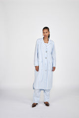 Fresia - Reverse stripe military pants I Blue pyjama stripe 6 - Rabens Saloner - DK