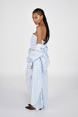 Fresia - Reverse stripe military pants I Blue pyjama stripe 4 - Rabens Saloner - DK