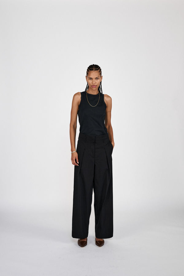 Johnny - Pima jersey tank top I Pirate black 2 - Rabens Saloner - DK