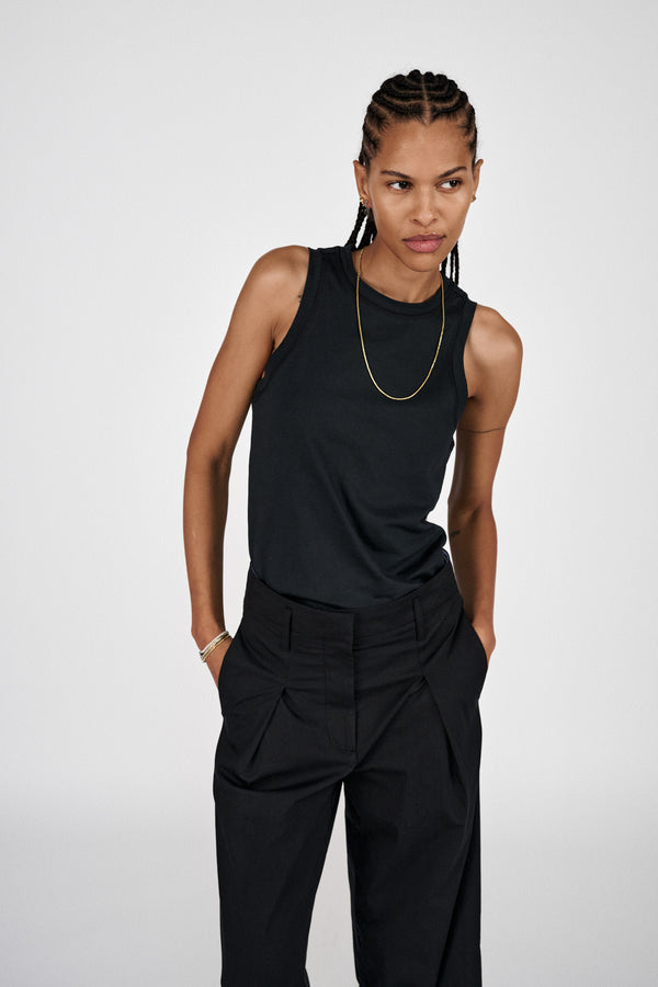 Johnny - Pima jersey tank top I Pirate black 1 - Rabens Saloner - DK