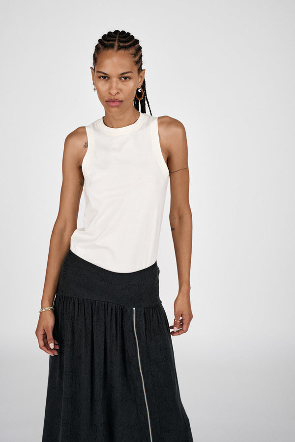 Johnny - Pima jersey tank top I Chalk 1 - Rabens Saloner - DK