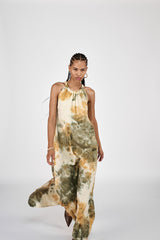 Hope - Abstract halter dress I Forest combo 2 - Rabens Saloner - DK
