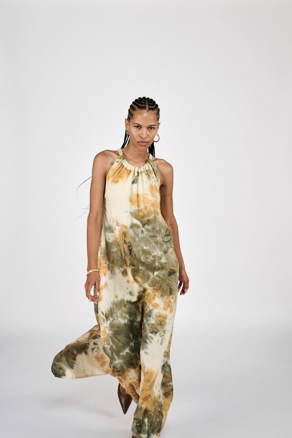 Hope - Abstract halter dress I Forest combo 2 - Rabens Saloner - DK