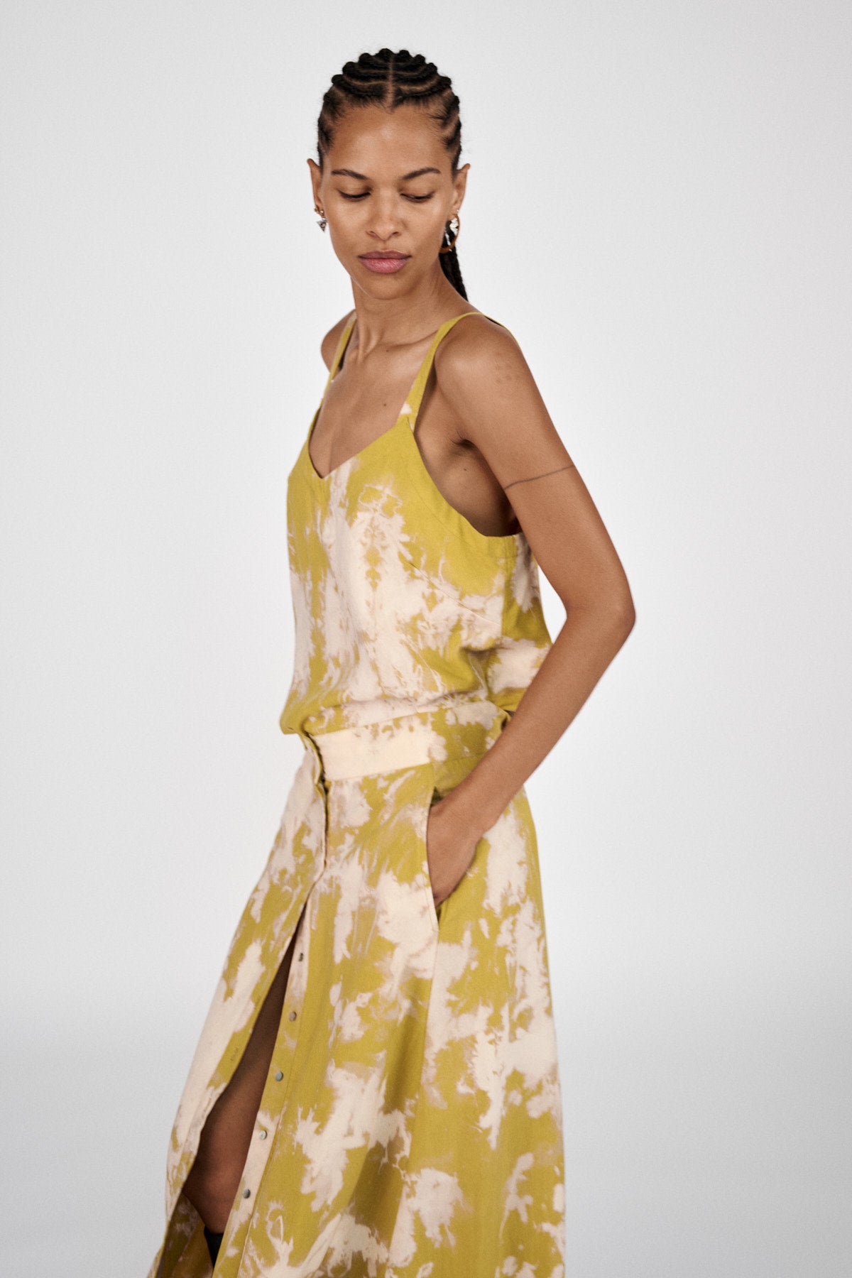 Maisa - Misty camisole top I Golden mustard combo 1 - Rabens Saloner - DK