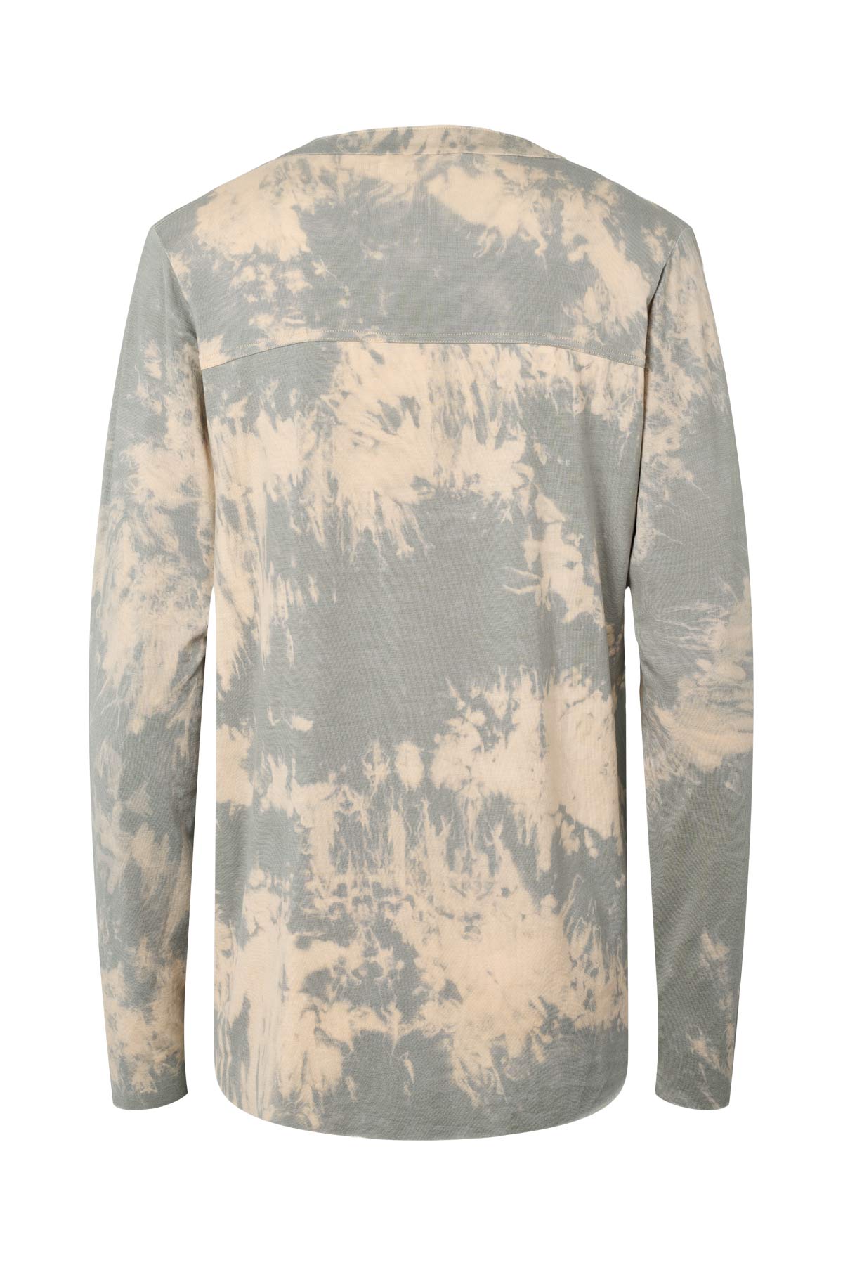 Matie - Misty placket long sleeve top I Aluminium combo 4 - Rabens Saloner - DK