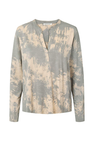 Matie - Misty placket long sleeve top I Aluminium combo Aluminium combo XS 3 - Rabens Saloner - DK