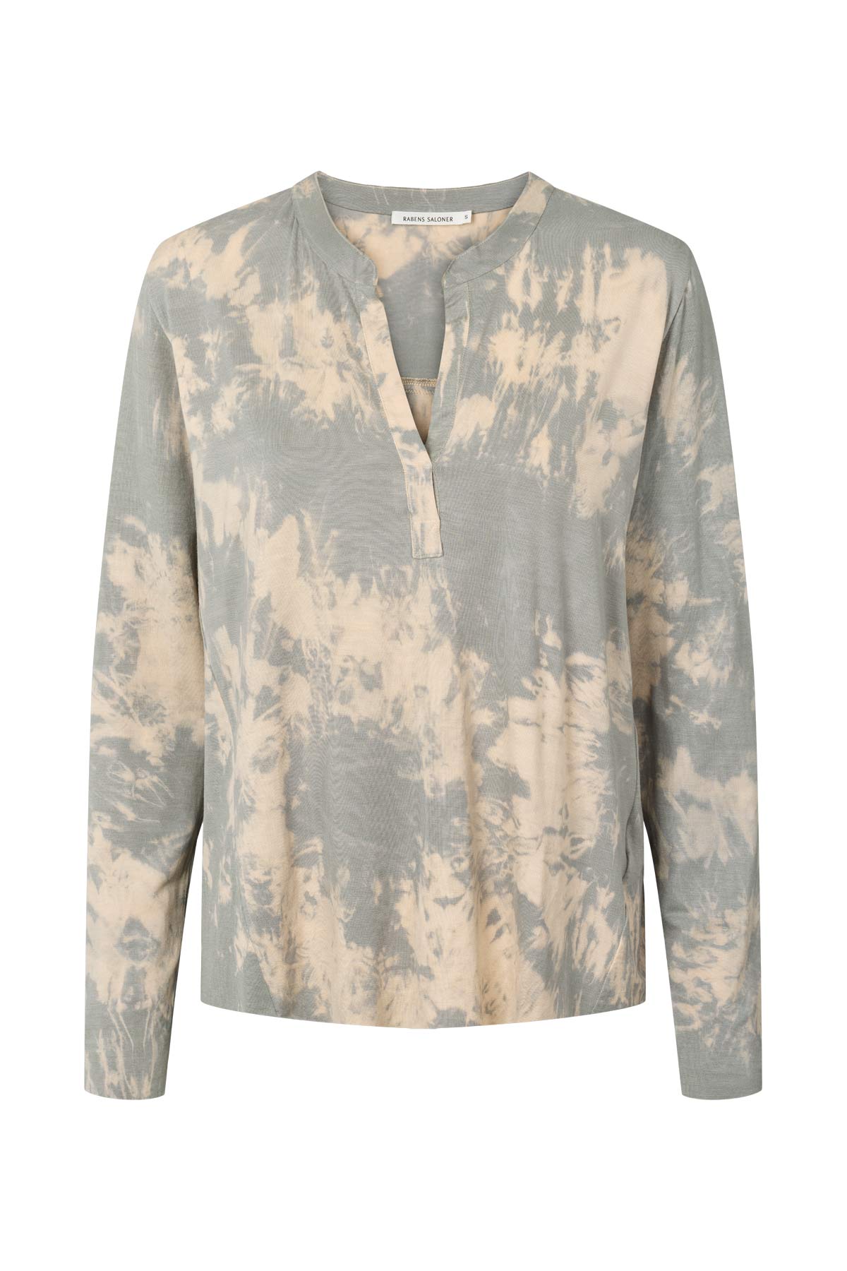 Matie - Misty placket long sleeve top I Aluminium combo Aluminium combo XS 3 - Rabens Saloner - DK
