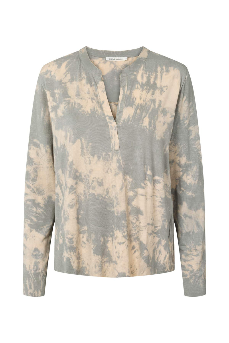 Matie - Misty placket long sleeve top I Aluminium combo Aluminium combo XS 3 - Rabens Saloner - DK