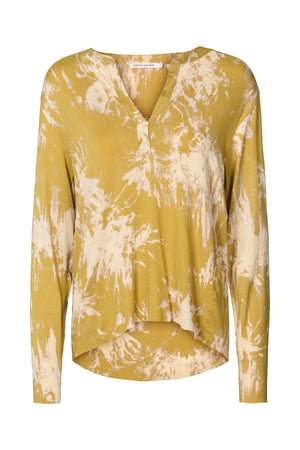 Matie - Misty placket long sleeve top I Golden mustard combo Golden mustard combo XS 1 - Rabens Saloner - DK