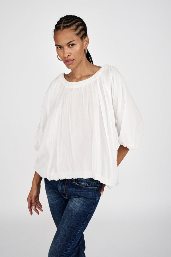 Rachelle - Voile cloud blouse I White 1 - Rabens Saloner - DK