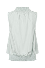 Fiola - Poplin heavy shirring top I Sky blue 2 - Rabens Saloner - DK