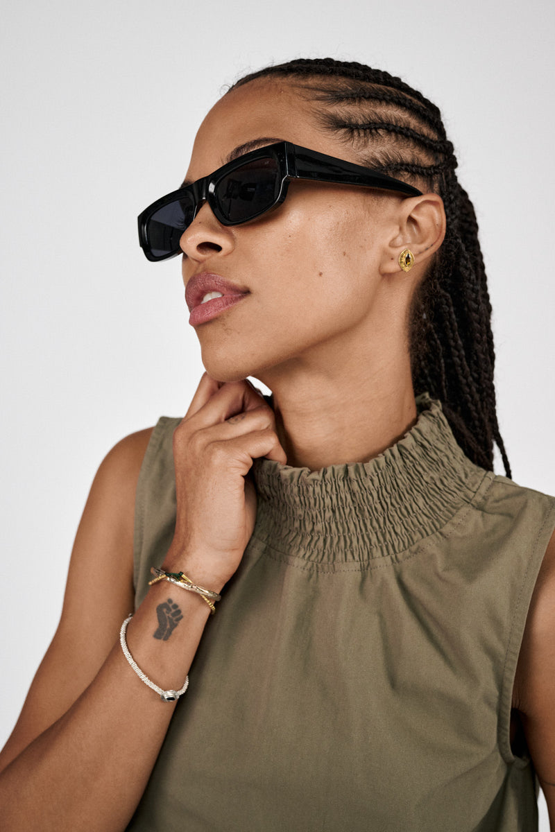 Fiola - Poplin heavy shirring top I Champagne 5 - Rabens Saloner - DK