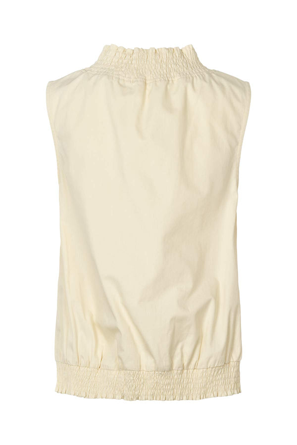Fiola - Poplin heavy shirring top I Champagne 2 - Rabens Saloner - DK