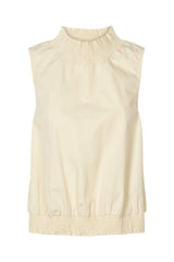 Fiola - Poplin heavy shirring top I Champagne Champagne XS 1 - Rabens Saloner - DK