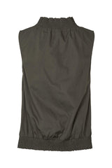 Fiola - Poplin heavy shirring top I Pirate black 2 - Rabens Saloner - DK