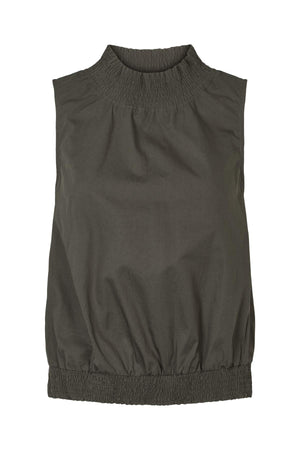 Fiola - Poplin heavy shirring top I Pirate black Pirate black XS 1 - Rabens Saloner - DK