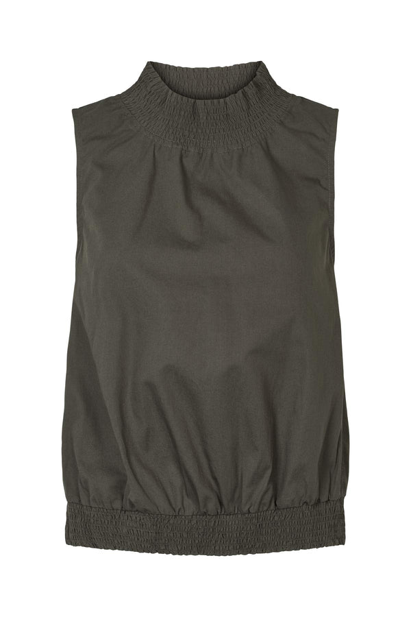 Fiola - Poplin heavy shirring top I Pirate black Pirate black XS 1 - Rabens Saloner - DK
