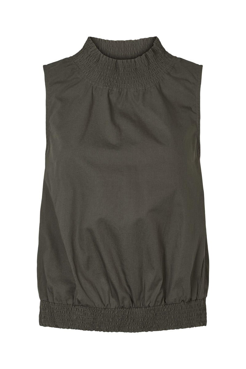 Fiola - Poplin heavy shirring top I Pirate black Pirate black XS 1 - Rabens Saloner - DK