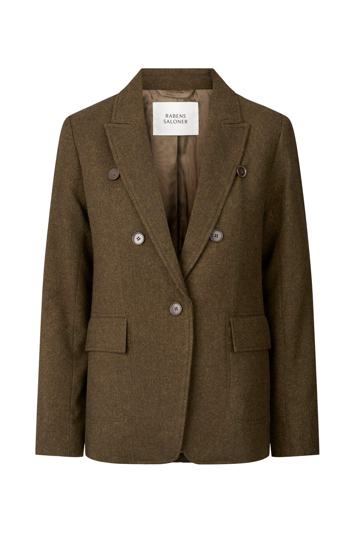 Akalie - Mini herringbone blazer I Dark brown Dark brown XS 5 - Rabens Saloner - DK