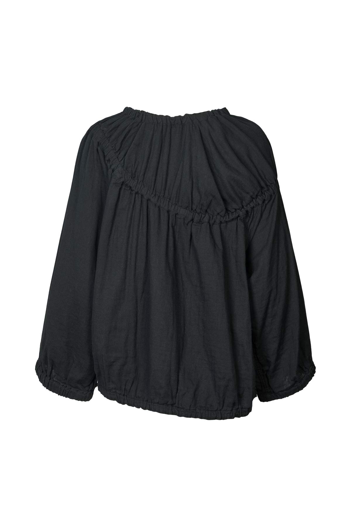 Lotte - Cotton dbl elasticated top I Black 4 - Rabens Saloner - DK