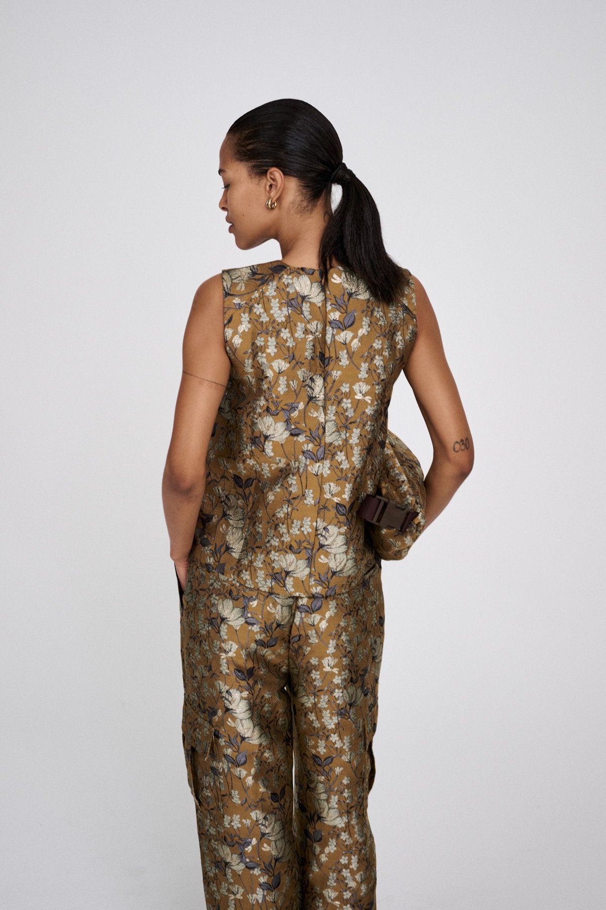 Piper - Ottoman jacquard top I Golden combo 3 - Rabens Saloner - DK
