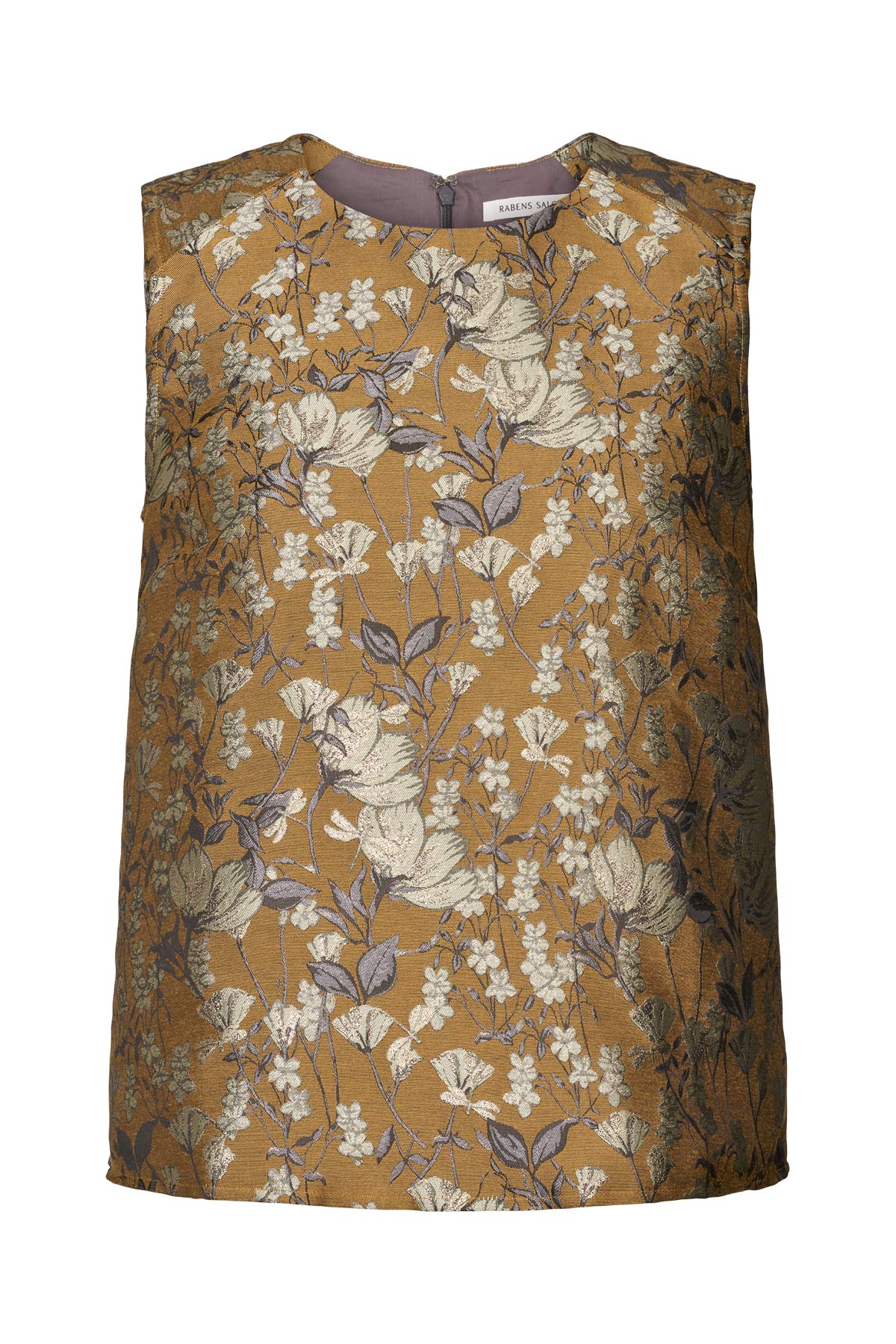 Piper - Ottoman jacquard top I Golden combo Golden combo XS 4 - Rabens Saloner - DK