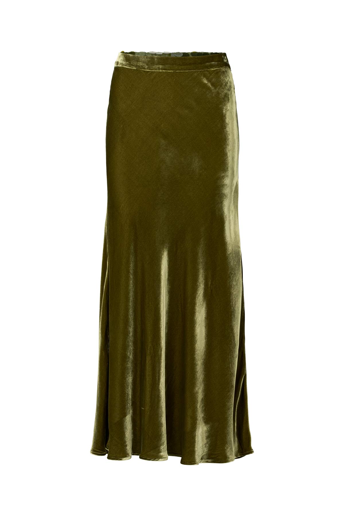Ellery - Velvet bias skirt I Olive Olive XS 4 - Rabens Saloner - DK