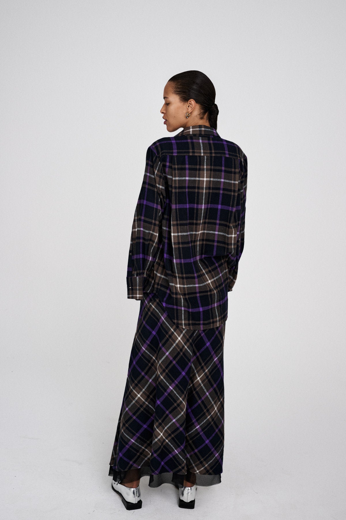 Mallory - Giant check shirt I Purple check combo 4 - Rabens Saloner - DK