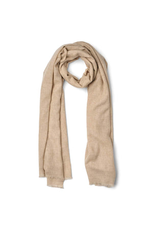 Wool cash scarf - Caroliva I Oatmeal melange Oatmeal melange O/S 1 - Rabens Saloner - DK