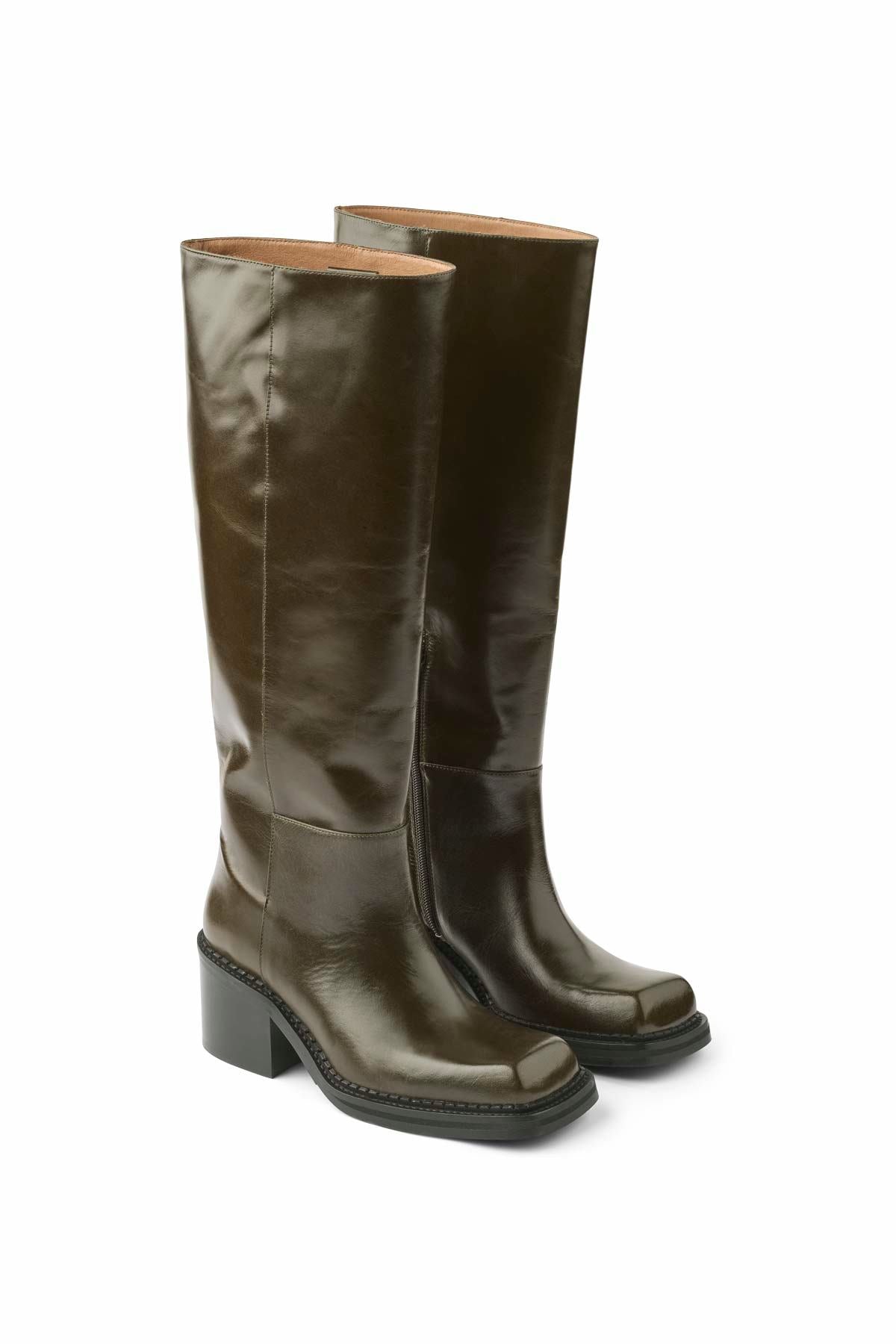 Prana - Chunky heel boot I Forest green Forest green 36 3 - Rabens Saloner - DK