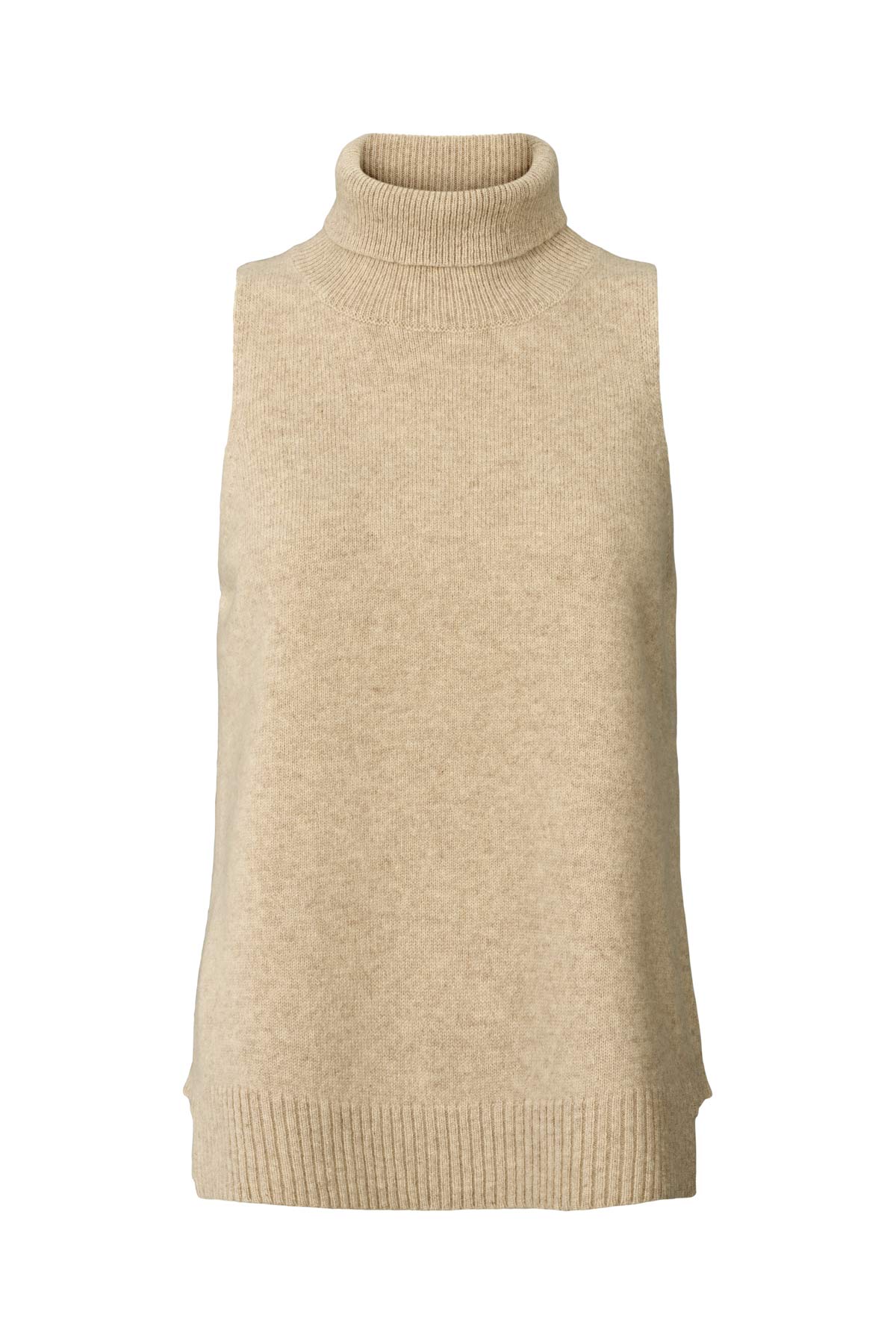 Diara - Pure wool funnel halter top I Oatmeal Oatmeal XS 7 - Rabens Saloner - DK