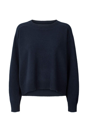 Dalani - Pure wool boxy sweater I Navy Navy XS 4 - Rabens Saloner - DK