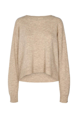 Dalani - Pure wool boxy sweater I Oatmeal Oatmeal XS 1 - Rabens Saloner - DK