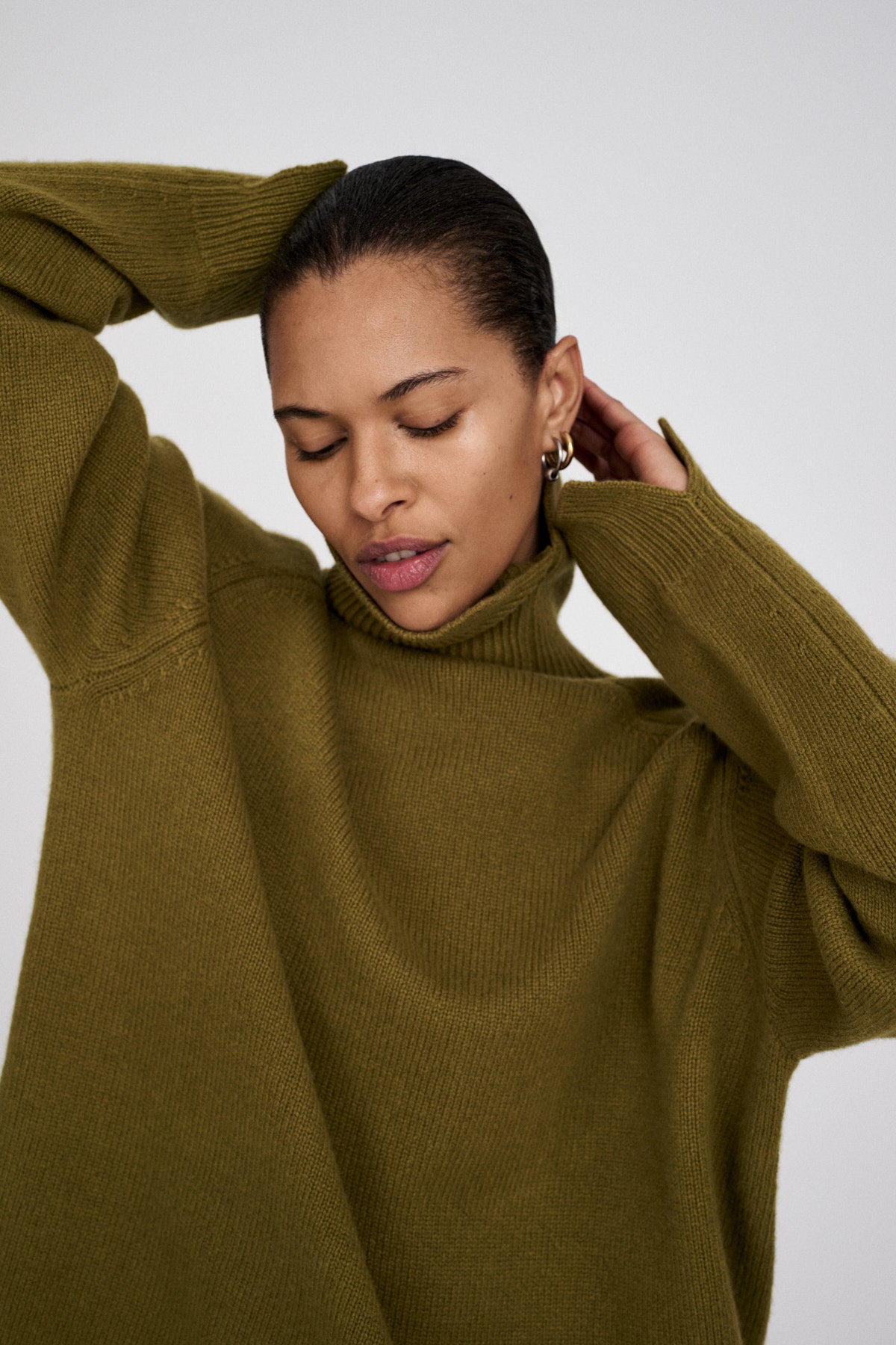 Celly - Pure wool roll neck sweater I Oatmeal