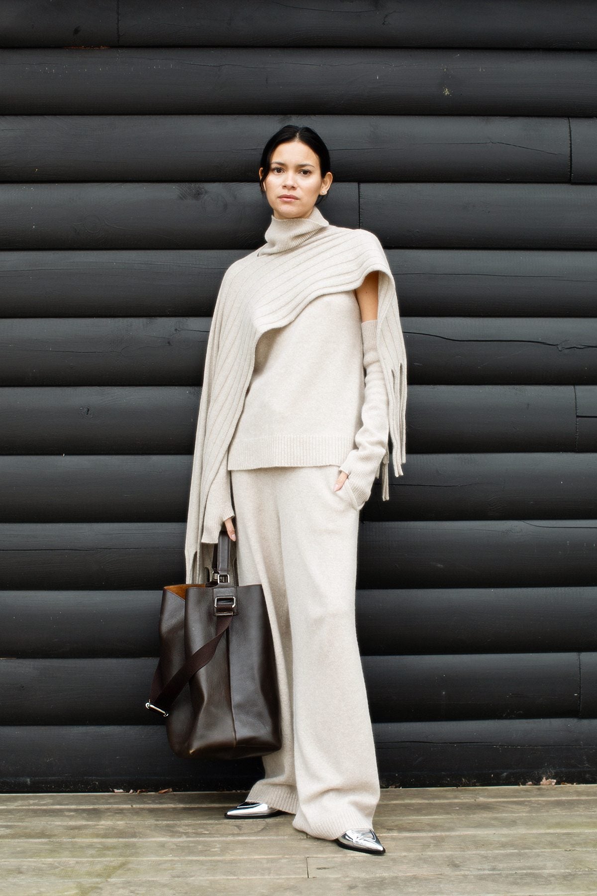 Dianne - Pure wool lounge pants I Oatmeal 4 - Rabens Saloner - DK