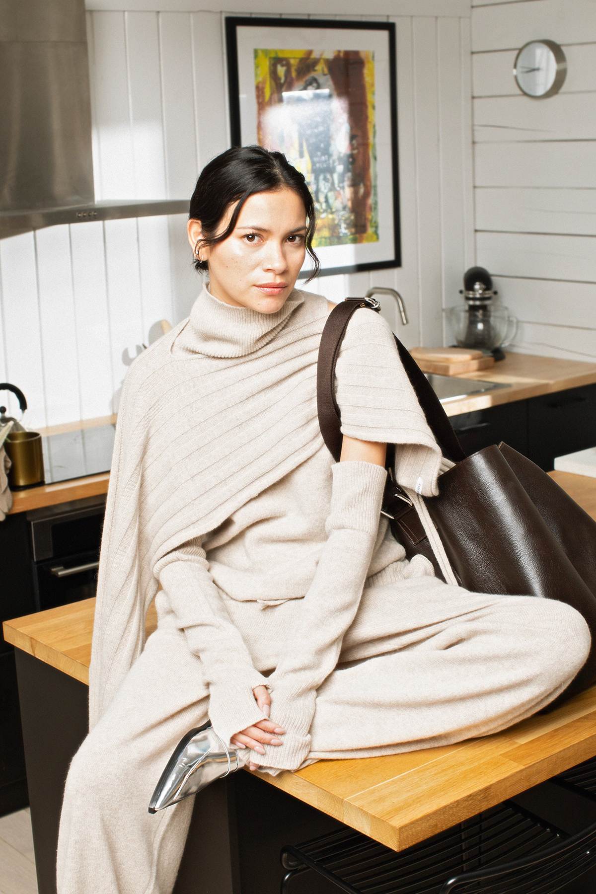 Dianne - Pure wool lounge pants I Oatmeal 7 - Rabens Saloner - DK