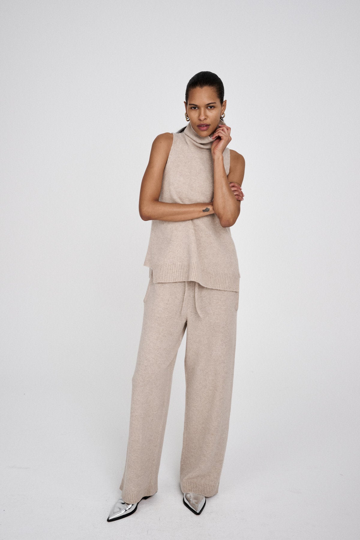 Dianne - Pure wool lounge pants I Oatmeal 1 - Rabens Saloner - DK