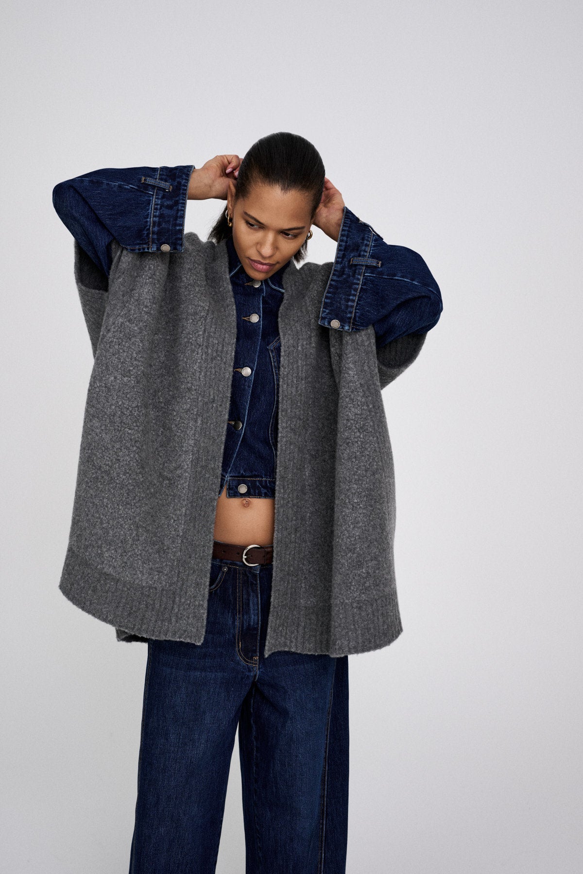 Dorris - Sheep knit cape I Grey melange 1 - Rabens Saloner - DK