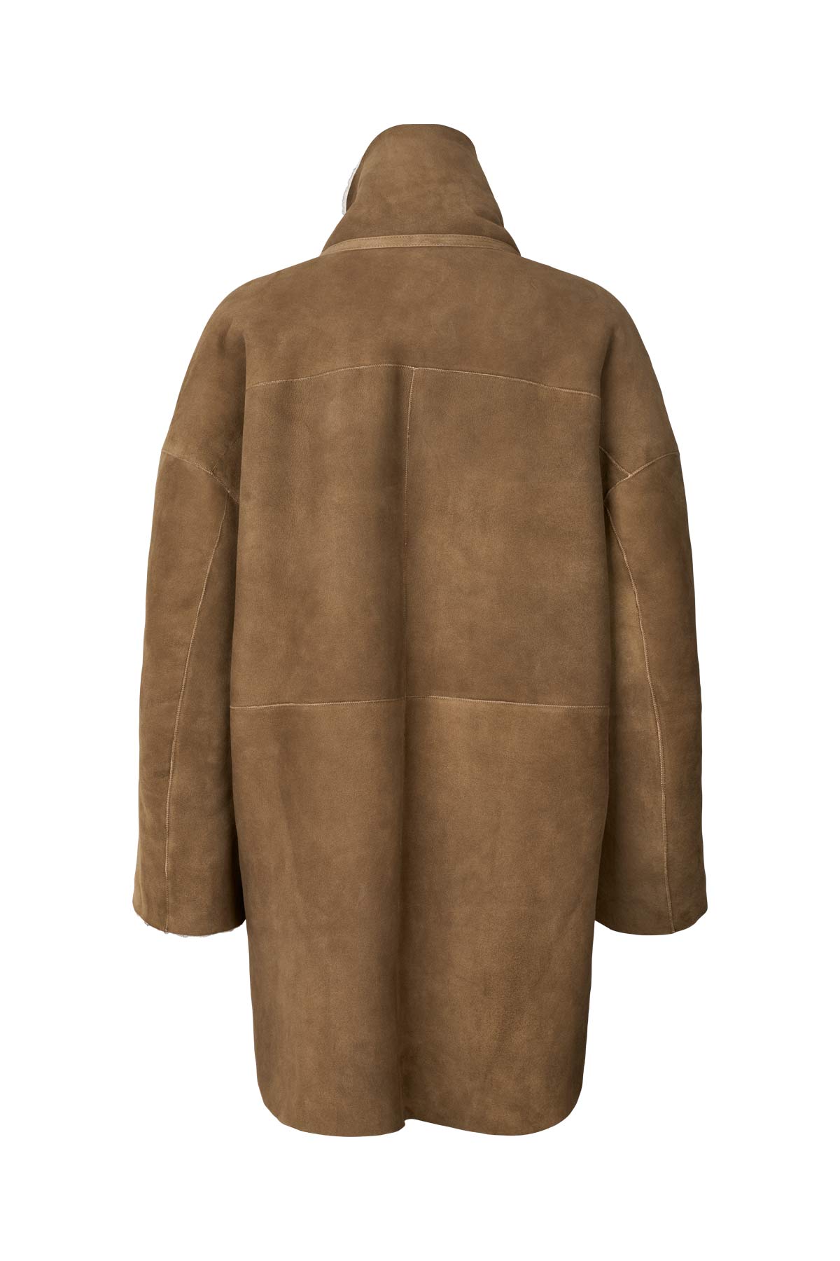 Ejsa - Shearling coat I Dark brown natural combo 10 - Rabens Saloner - DK