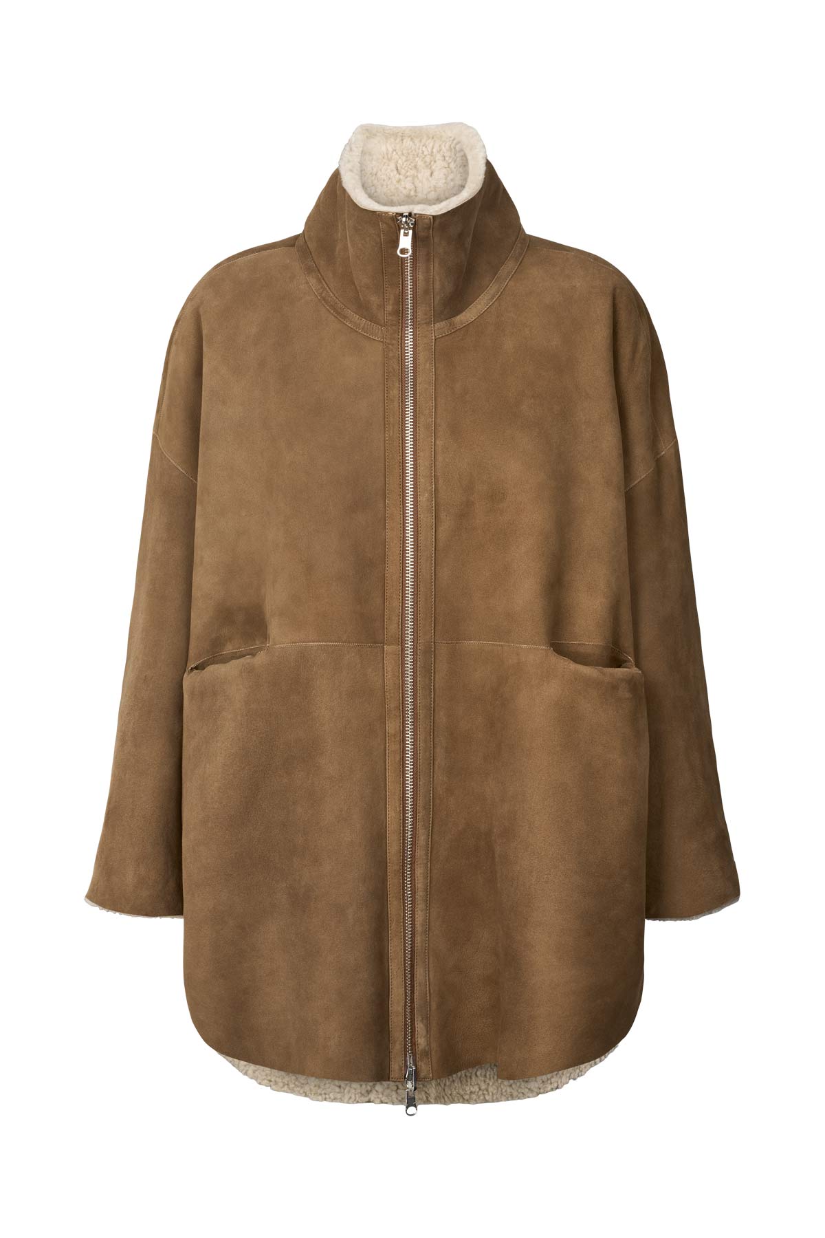 Ejsa - Shearling coat I Dark brown natural combo Dark brown natural combo XS/S 9 - Rabens Saloner - DK
