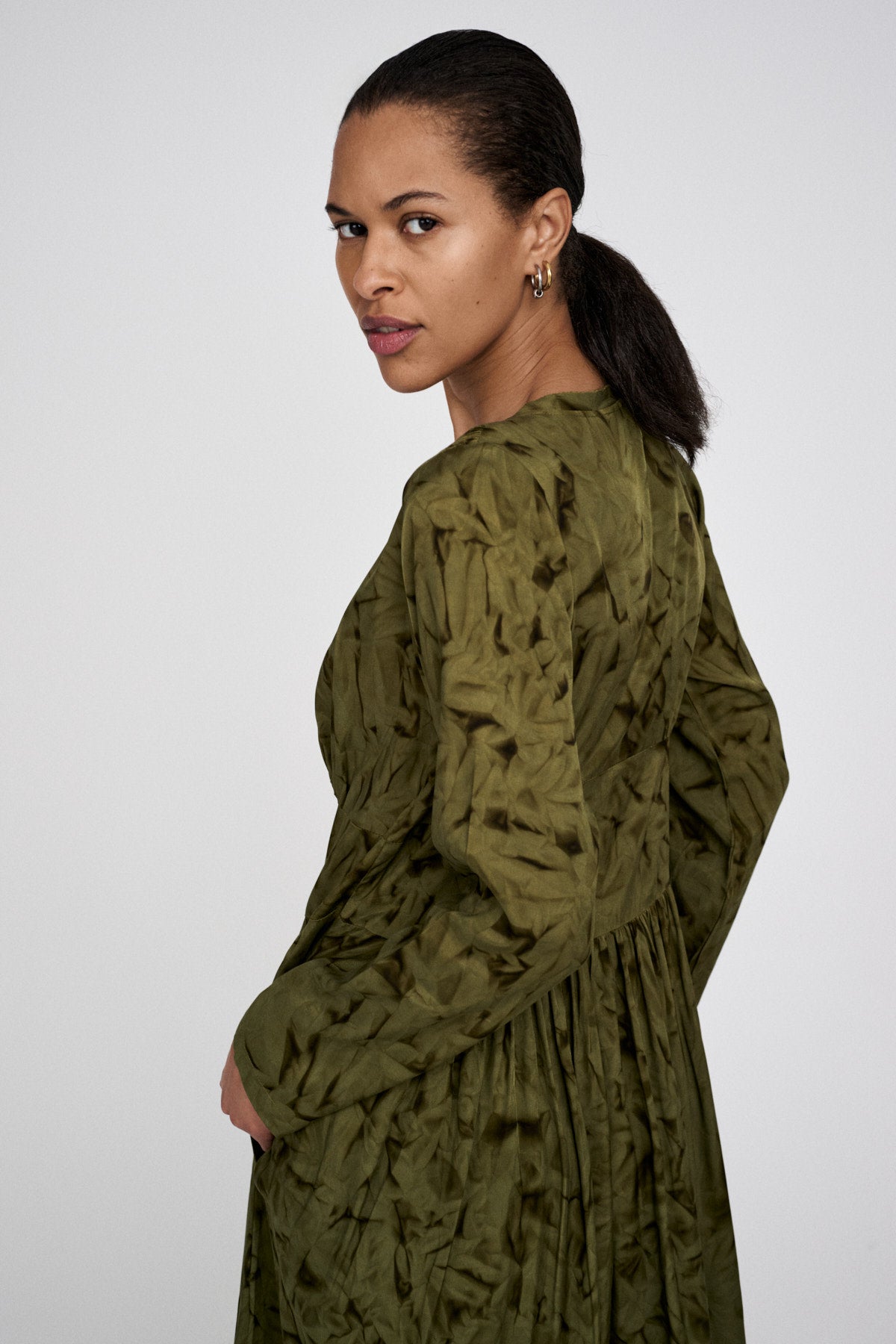 Athena - Crystal vintage dress I Fern green combo 3 - Rabens Saloner - DK