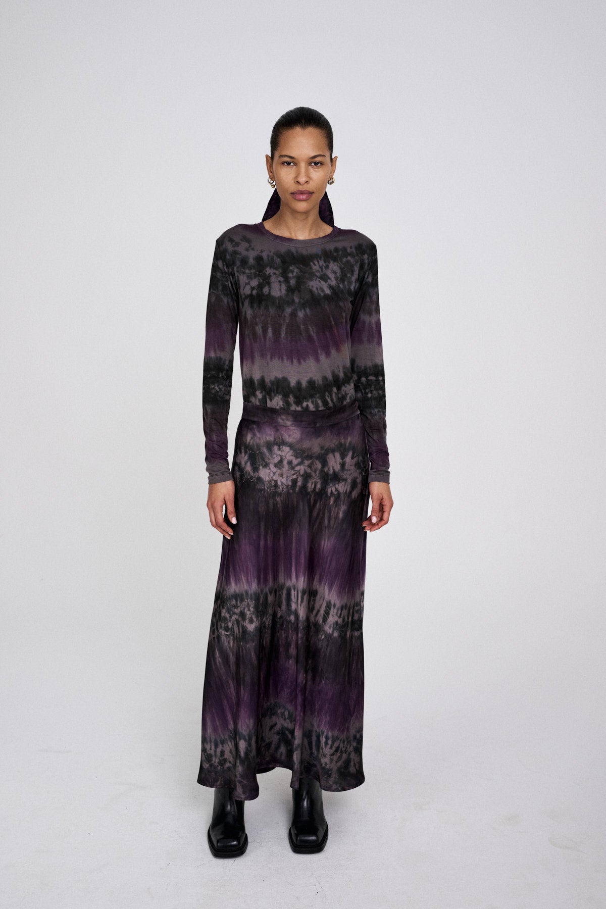 Willie - Arizona long A-line skirt I Cement combo 4 - Rabens Saloner - DK