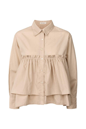 Shaker - Poplin frill shirt I Powder Powder XS 5 - Rabens Saloner - DK