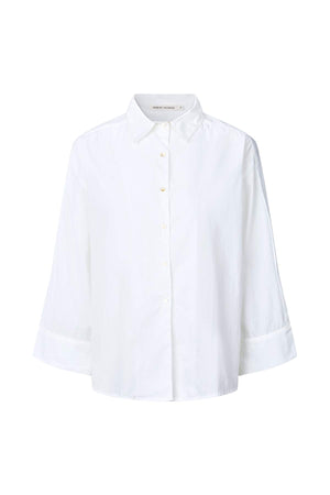 Chloe - Poplin full shirt I White White XS 5 - Rabens Saloner - DK