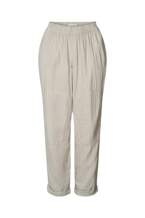 Johanne - Cotton double knee patch pants I Light sage