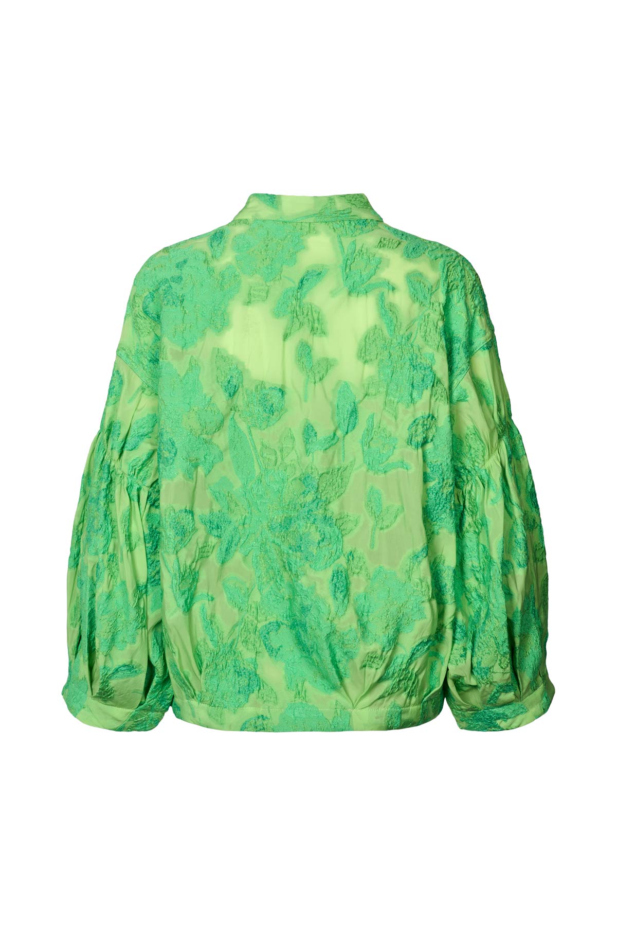 Candie - Clipped jacquard shirt jacket I Viper green 2 - Rabens Saloner - DK
